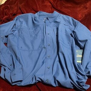 NWT Reel Legends Men's Royal Blue Button Down Shirt